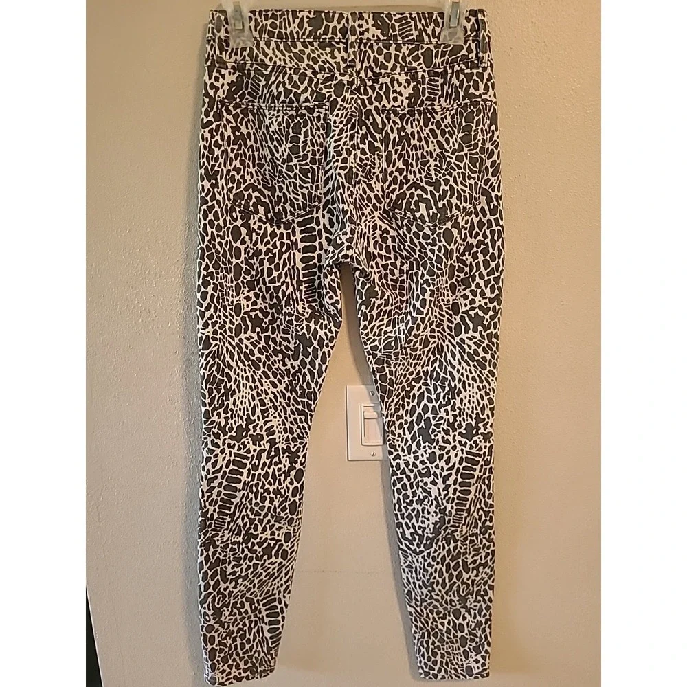 FRAME Denim ANIMAL PRINT LE HIGH ANKLE SKINNY JEANS SZ 26 Gray White Faded - Picture 5 of 12